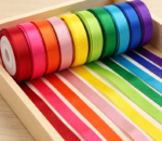 Multi-color double-sided polyester satin ribbon set, handmade bow gift wrapping floral decoration ribbon