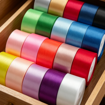 Multi-roll mixed solid color satin ribbon set, flower binding, hair accessory making, wedding banquet gift box packaging fabric ribbons
