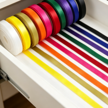 Basic multi-color double-sided satin ribbon set for Christmas gift box wrapping, party decorations, handmade floral arrangements, and decorative ribbons