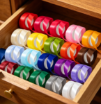 Large capacity multi-color single-sided satin ribbon bulk set for Christmas and wedding gift boxes, handmade floral arrangements, and decorative ribbons