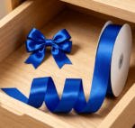 Royal blue whole roll solid color satin ribbon for invitations, floral arrangements, handmade hair accessories, weddings, Christmas gift boxes, and binding ribbons