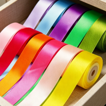 Twelve-color versatile solid color satin ribbon set for birthday and holiday gift boxes, flower tying, invitation decorations, and handmade ribbons