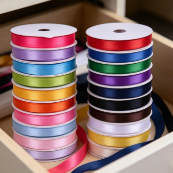 Slender double-sided multi-color satin ribbon set for sewing, handmade hair accessories, gift boxes, flower packaging, and fabric webbing
