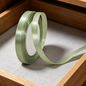 Sage Green Solid Color Thin Satin Ribbon, Easter Wreath, Handmade Bouquet, Wedding, Baby Shower Gift Box Bundling Ribbon