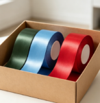 Single-sided solid color polyester satin ribbon roll, gift box wrapping, flower bouquet binding, party handmade bow ribbon