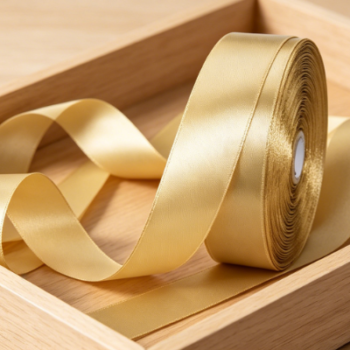 Champagne solid color matte satin ribbon, flower wrapping, wedding decoration, gift box binding, handmade DIY fabric ribbon