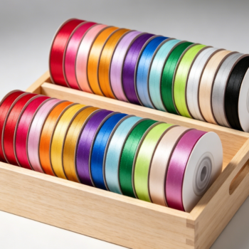 Multi-color ultra-fine double-sided satin ribbon combination, holiday gift box wrapping, wedding birthday decoration, handmade sewing ribbon