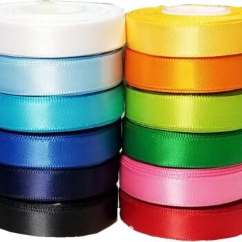 Popular Basic Color Thin Solid Color Satin Ribbon Combination Floral Design Sewing Gift Box Gift Packaging Fabric Ribbon