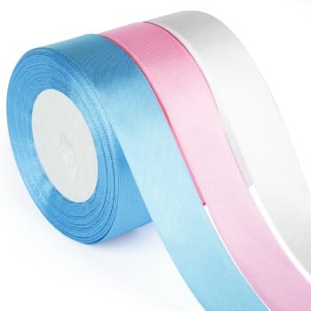 Powder Blue Solid Color Fabric Satin Ribbon Baby Shower Birthday Flower Bundling Gift Box Packaging Handmade Bow Ribbon