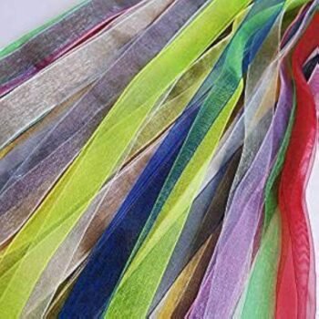 Multi-color solid organza ribbon, handmade bow making gift box binding party scene decoration ribbon