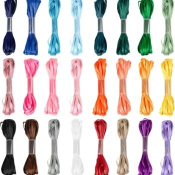 Ultra-Fine Double-Sided Multi-Color Satin Ribbon Bulk Christmas Ornaments Sewing Hair Accessories DIY Gift Box Flower Bundling Decorative Ribbon