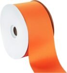 Bright orange wide ribbed ribbon, handmade floral gift binding scene decoration fabric ribbon