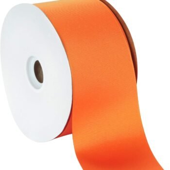 Bright orange wide ribbed ribbon, handmade floral gift binding scene decoration fabric ribbon