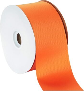 Bright orange wide ribbed ribbon, handmade floral gift binding scene decoration fabric ribbon