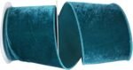 Blue-green edged thickened velvet satin ribbon Floral Decor Gift Box Wrapping Holiday Handmade Decoration Ribbon