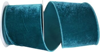 Blue-green edged thickened velvet satin ribbon Floral Decor Gift Box Wrapping Holiday Handmade Decoration Ribbon