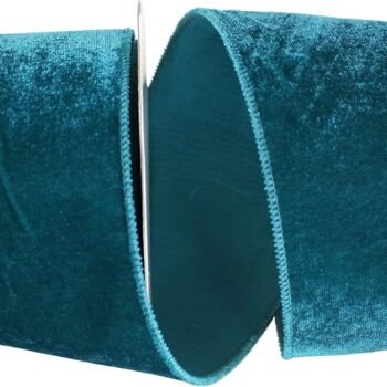 Blue-green edged thickened velvet satin ribbon Floral Decor Gift Box Wrapping Holiday Handmade Decoration Ribbon